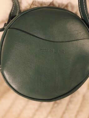 NEW Beautiful Portland Leather Goods Large Circle Crossbody Bag In Peacock